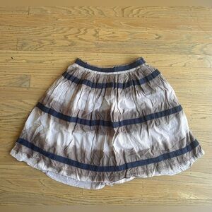 Anthropologie Mini Skirt with Navy Stripes